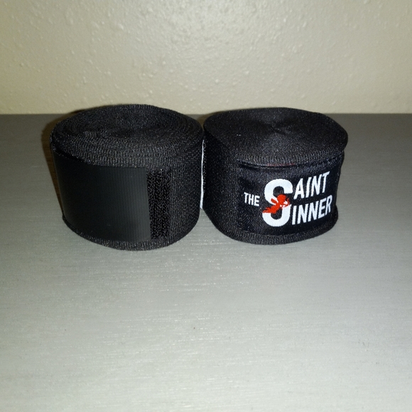 NEW The Saint And The Sinner Black & Red Handwraps (Boxing) - Picture 2 of 4